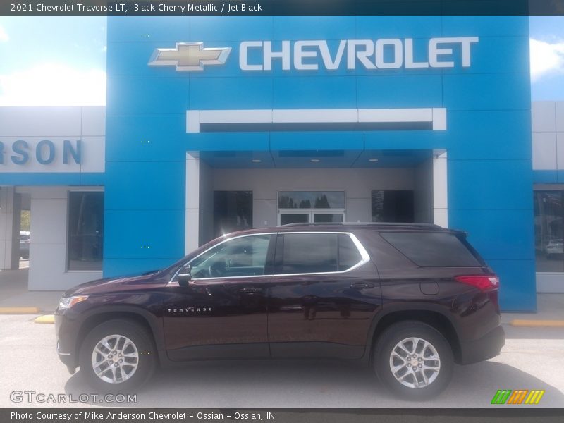 Black Cherry Metallic / Jet Black 2021 Chevrolet Traverse LT