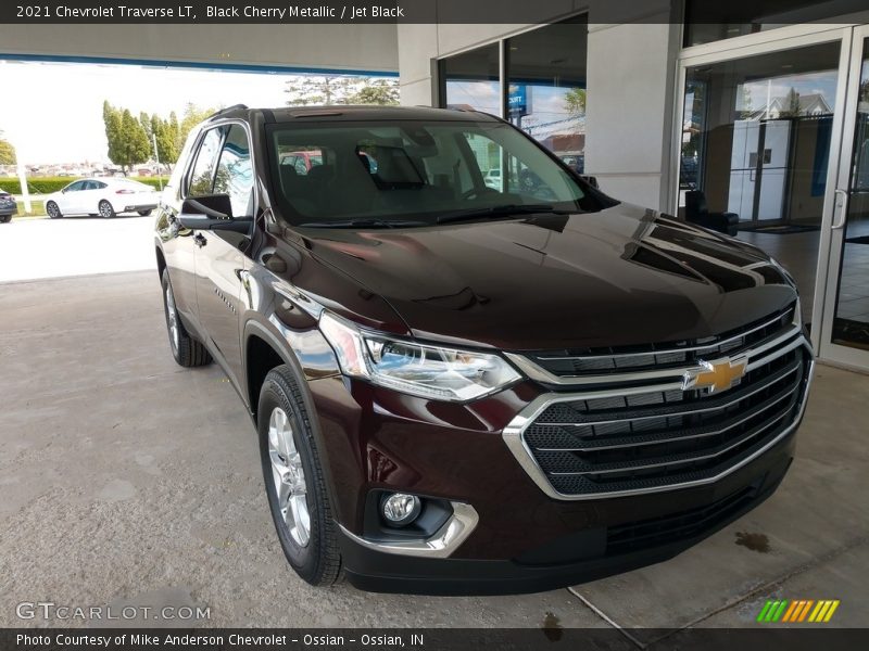 Black Cherry Metallic / Jet Black 2021 Chevrolet Traverse LT