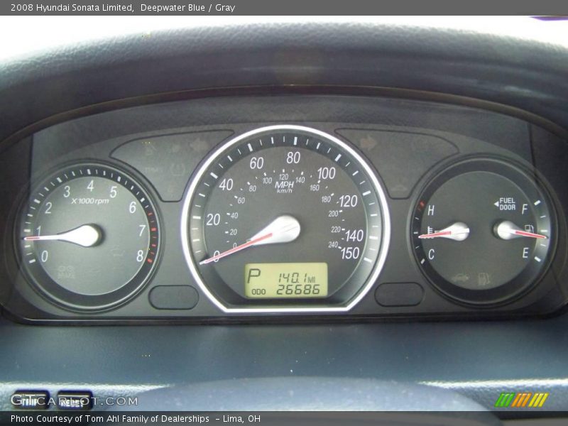 Deepwater Blue / Gray 2008 Hyundai Sonata Limited