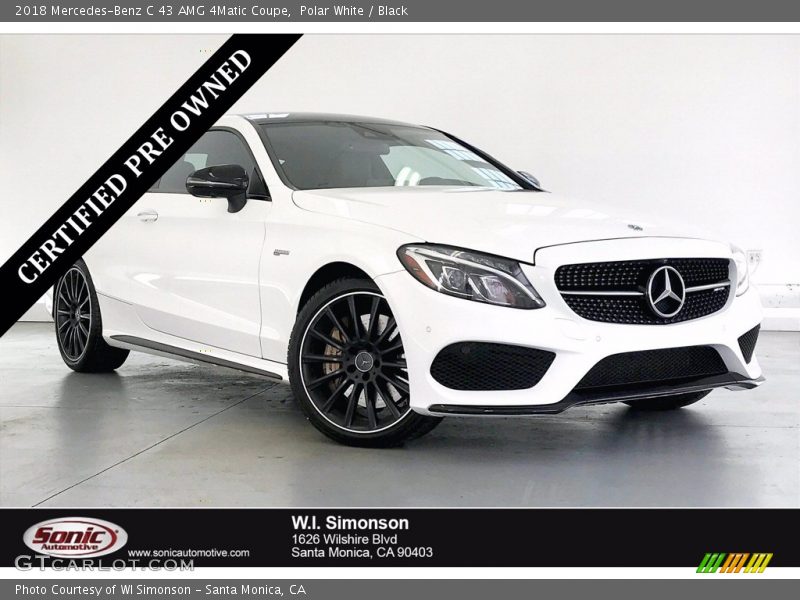 Polar White / Black 2018 Mercedes-Benz C 43 AMG 4Matic Coupe