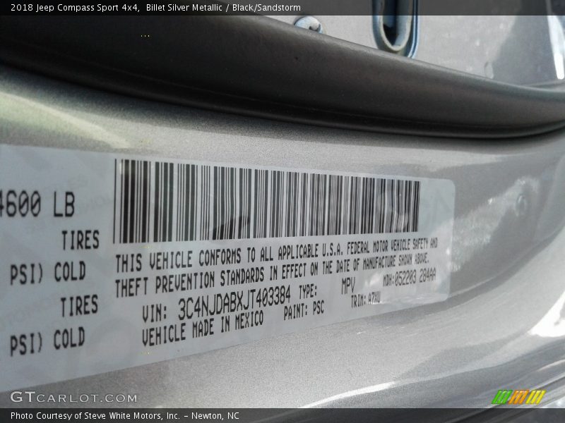 Billet Silver Metallic / Black/Sandstorm 2018 Jeep Compass Sport 4x4