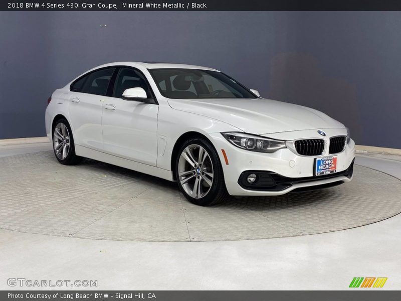 Mineral White Metallic / Black 2018 BMW 4 Series 430i Gran Coupe