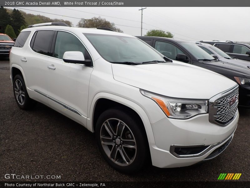 White Frost Tricoat / Cocoa/Shale 2018 GMC Acadia Denali AWD