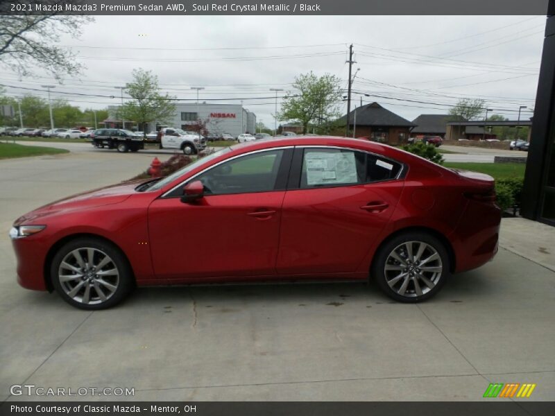 Soul Red Crystal Metallic / Black 2021 Mazda Mazda3 Premium Sedan AWD