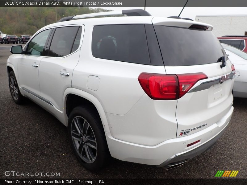 White Frost Tricoat / Cocoa/Shale 2018 GMC Acadia Denali AWD