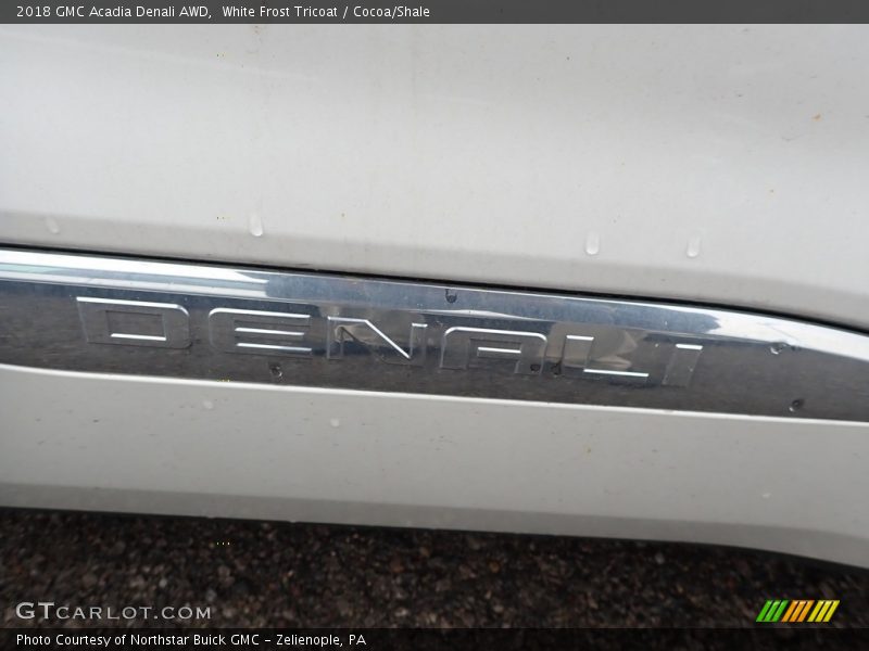 White Frost Tricoat / Cocoa/Shale 2018 GMC Acadia Denali AWD