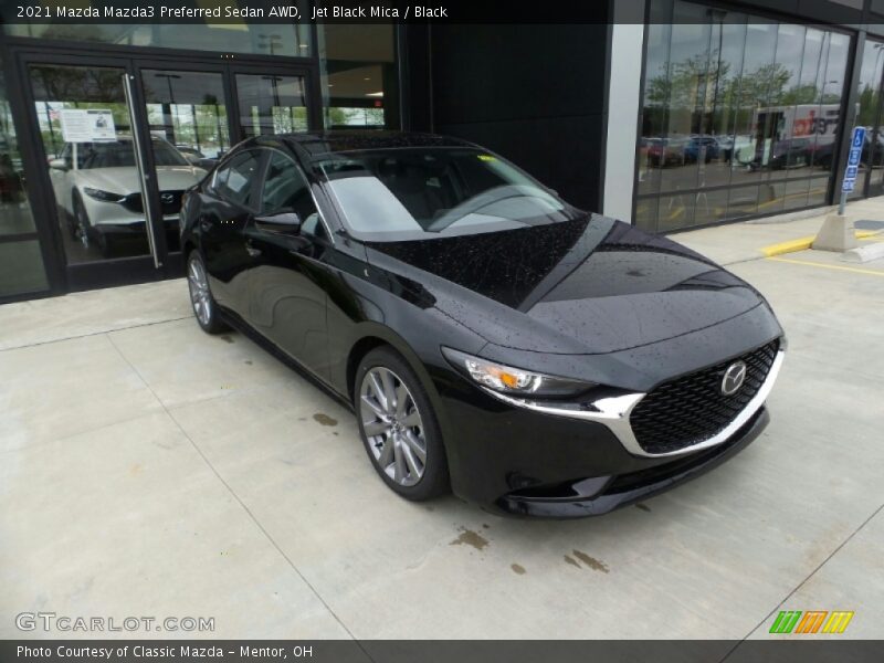 Jet Black Mica / Black 2021 Mazda Mazda3 Preferred Sedan AWD