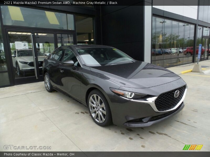 Machine Gray Metallic / Black 2021 Mazda Mazda3 Premium Sedan AWD