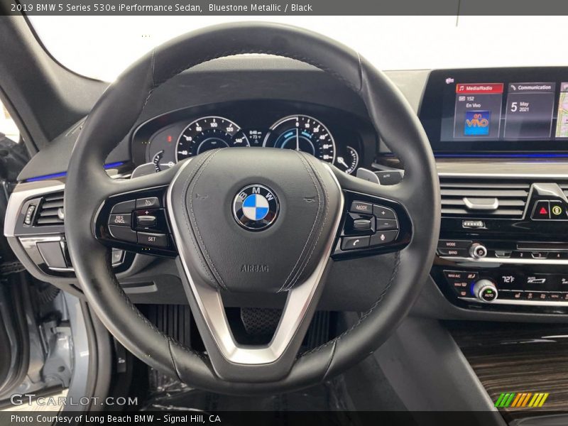 Bluestone Metallic / Black 2019 BMW 5 Series 530e iPerformance Sedan