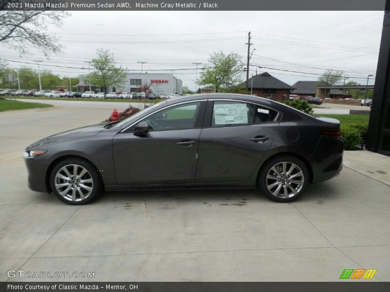 Machine Gray Metallic / Black 2021 Mazda Mazda3 Premium Sedan AWD