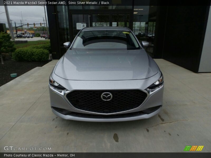 Sonic Silver Metallic / Black 2021 Mazda Mazda3 Select Sedan AWD