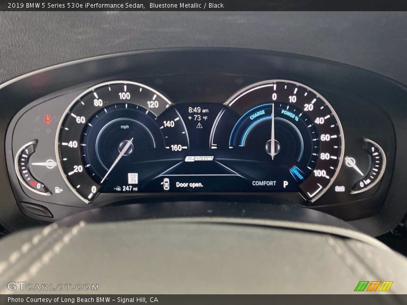 Bluestone Metallic / Black 2019 BMW 5 Series 530e iPerformance Sedan