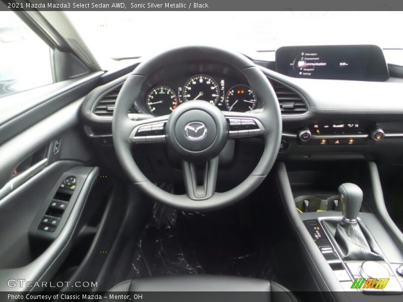 Sonic Silver Metallic / Black 2021 Mazda Mazda3 Select Sedan AWD