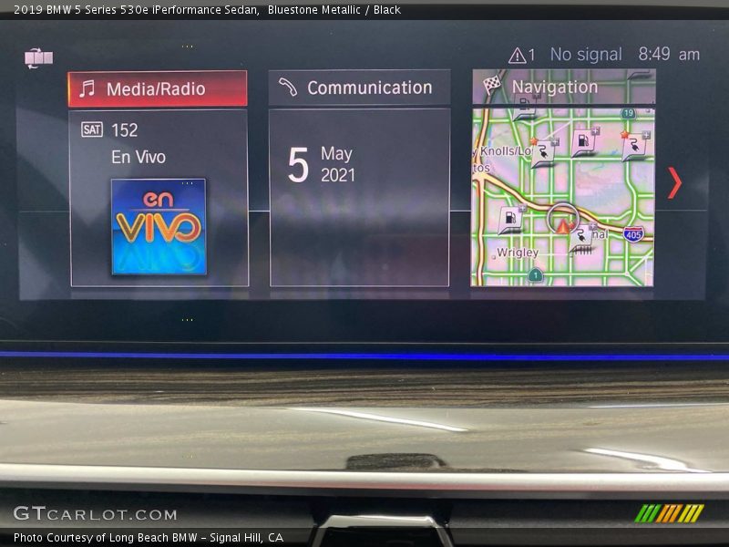 Bluestone Metallic / Black 2019 BMW 5 Series 530e iPerformance Sedan
