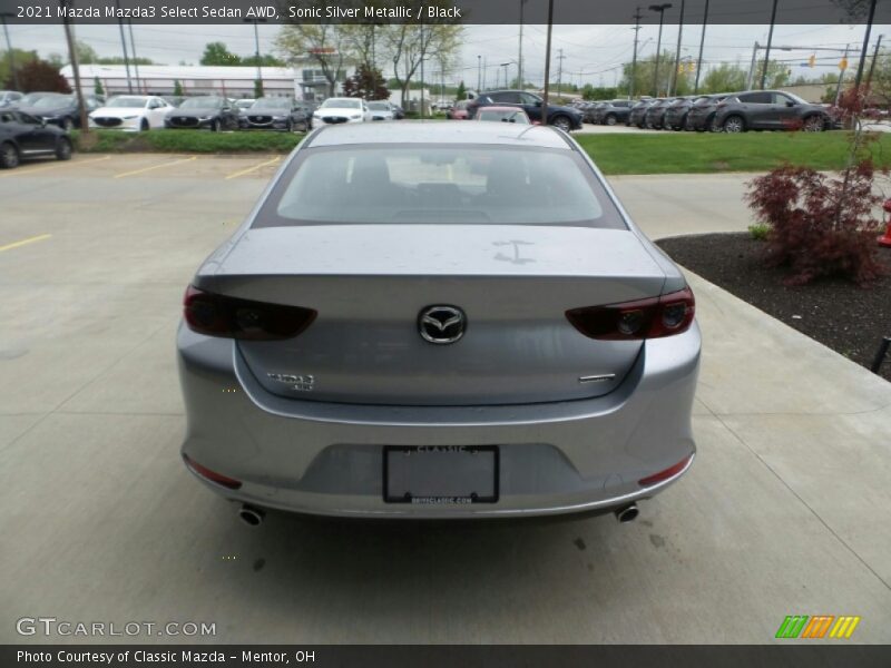 Sonic Silver Metallic / Black 2021 Mazda Mazda3 Select Sedan AWD