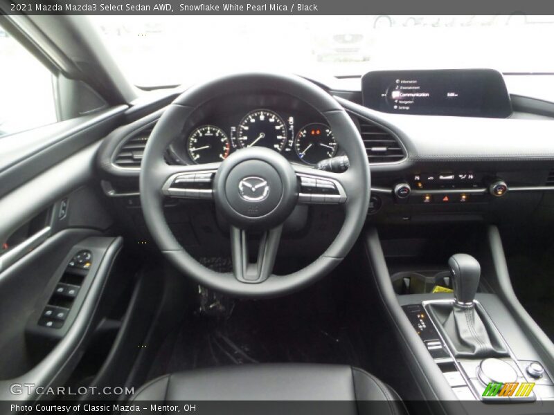 Snowflake White Pearl Mica / Black 2021 Mazda Mazda3 Select Sedan AWD