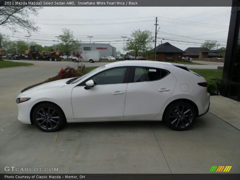 Snowflake White Pearl Mica / Black 2021 Mazda Mazda3 Select Sedan AWD