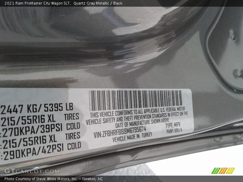 Quartz Gray Metallic / Black 2021 Ram ProMaster City Wagon SLT