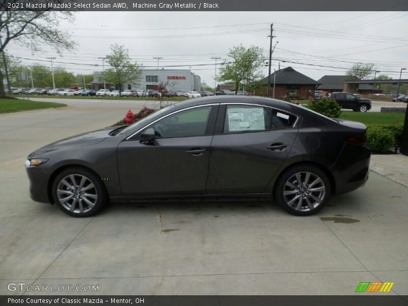 Machine Gray Metallic / Black 2021 Mazda Mazda3 Select Sedan AWD