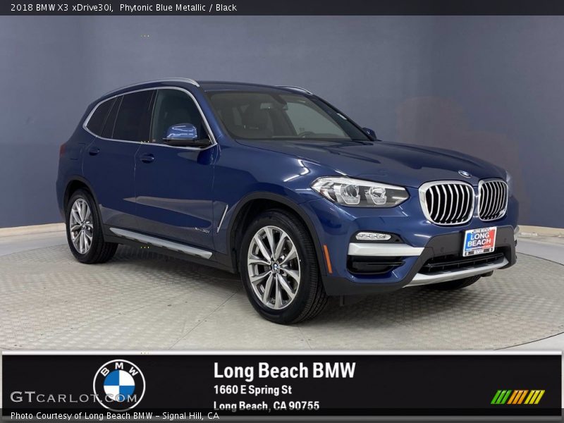 Phytonic Blue Metallic / Black 2018 BMW X3 xDrive30i