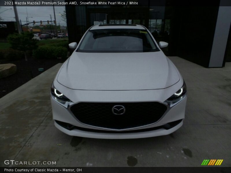 Snowflake White Pearl Mica / White 2021 Mazda Mazda3 Premium Sedan AWD