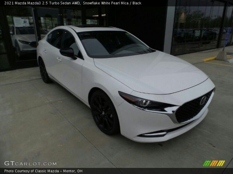 Snowflake White Pearl Mica / Black 2021 Mazda Mazda3 2.5 Turbo Sedan AWD