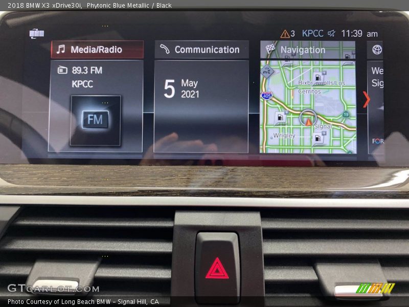 Phytonic Blue Metallic / Black 2018 BMW X3 xDrive30i