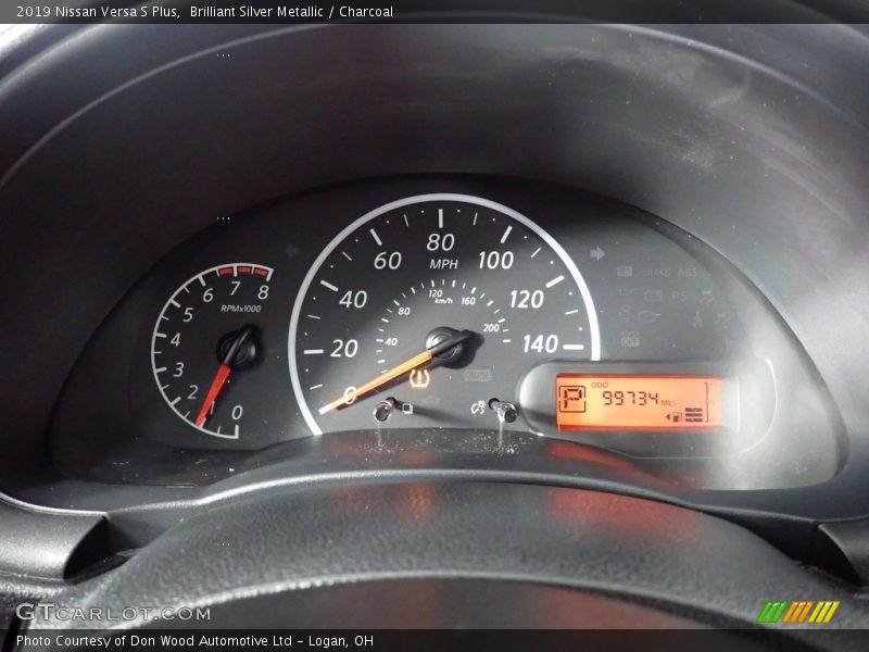 Brilliant Silver Metallic / Charcoal 2019 Nissan Versa S Plus