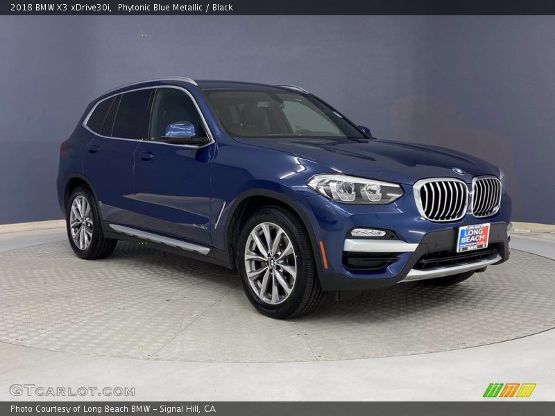 Phytonic Blue Metallic / Black 2018 BMW X3 xDrive30i