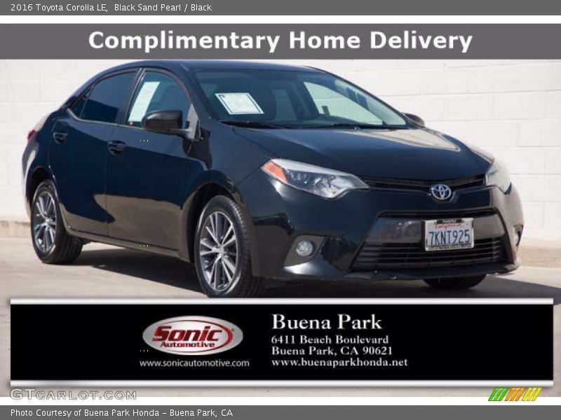 Black Sand Pearl / Black 2016 Toyota Corolla LE