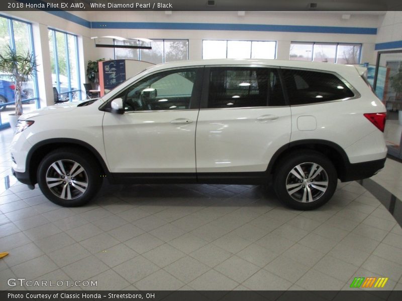 White Diamond Pearl / Black 2018 Honda Pilot EX AWD