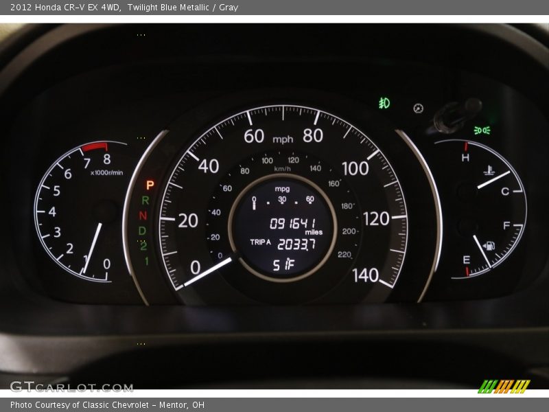 Twilight Blue Metallic / Gray 2012 Honda CR-V EX 4WD