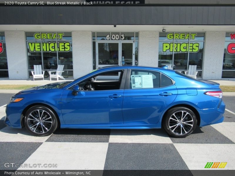Blue Streak Metallic / Black 2020 Toyota Camry SE
