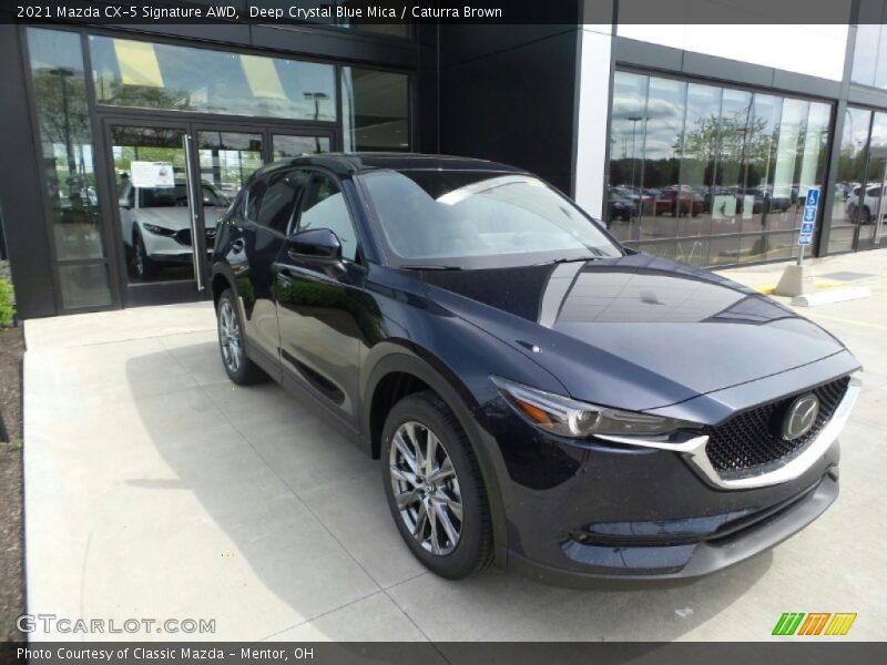 Deep Crystal Blue Mica / Caturra Brown 2021 Mazda CX-5 Signature AWD