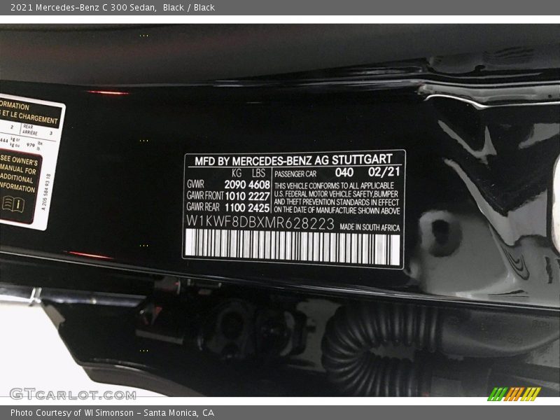 Black / Black 2021 Mercedes-Benz C 300 Sedan