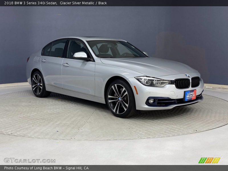 Glacier Silver Metallic / Black 2018 BMW 3 Series 340i Sedan