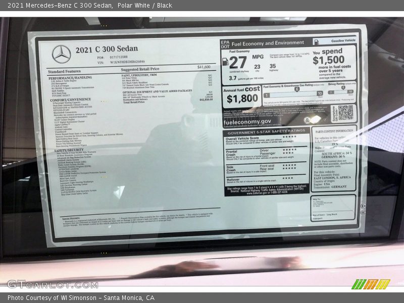 Polar White / Black 2021 Mercedes-Benz C 300 Sedan