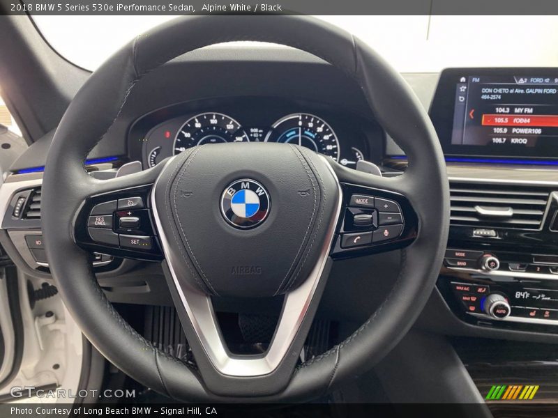 Alpine White / Black 2018 BMW 5 Series 530e iPerfomance Sedan