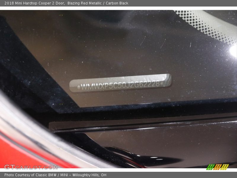 Blazing Red Metallic / Carbon Black 2018 Mini Hardtop Cooper 2 Door