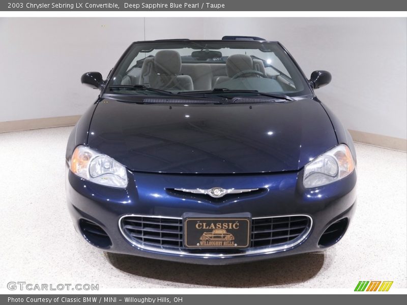 Deep Sapphire Blue Pearl / Taupe 2003 Chrysler Sebring LX Convertible