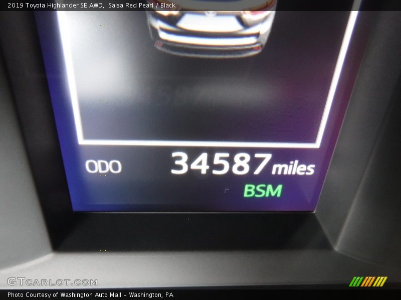 Salsa Red Pearl / Black 2019 Toyota Highlander SE AWD