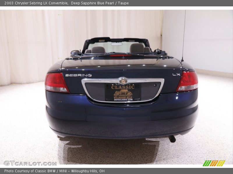 Deep Sapphire Blue Pearl / Taupe 2003 Chrysler Sebring LX Convertible