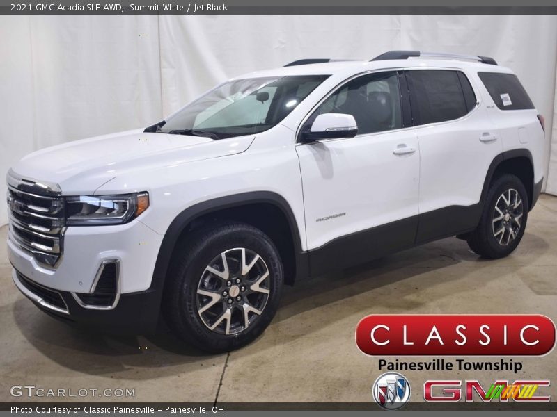 Summit White / Jet Black 2021 GMC Acadia SLE AWD