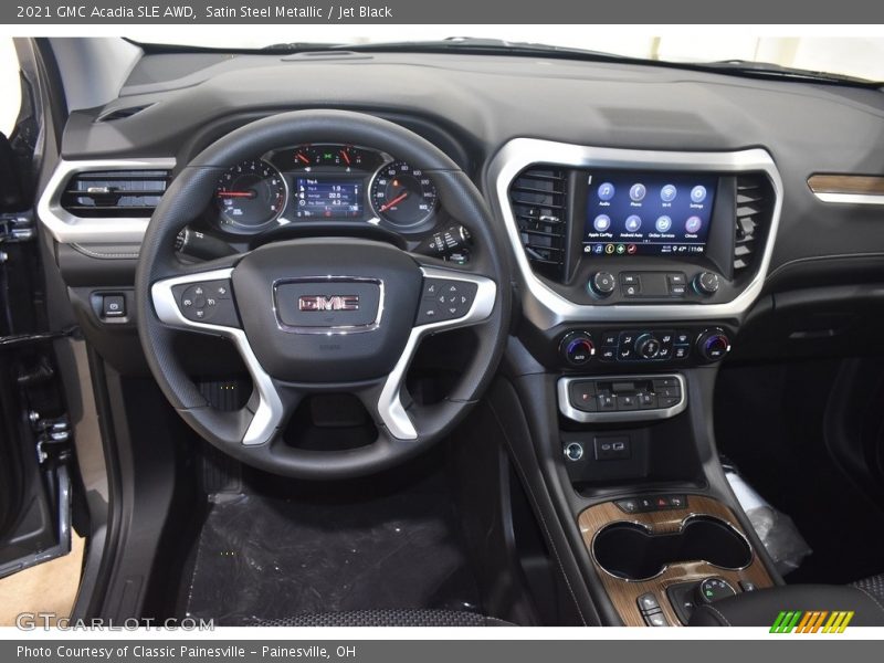 Satin Steel Metallic / Jet Black 2021 GMC Acadia SLE AWD