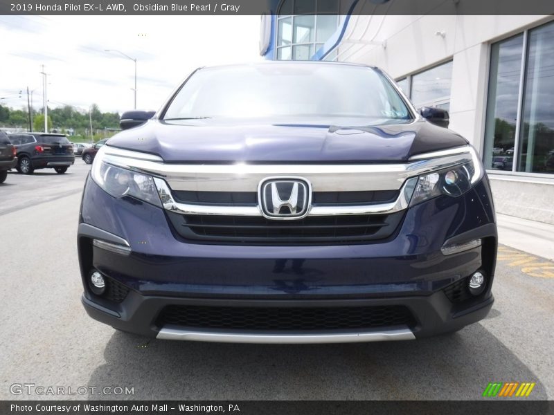 Obsidian Blue Pearl / Gray 2019 Honda Pilot EX-L AWD