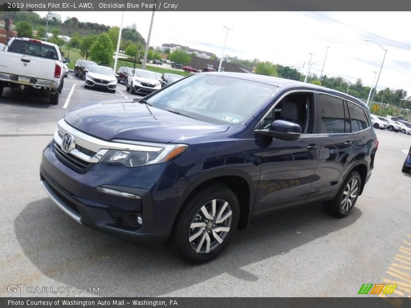 Obsidian Blue Pearl / Gray 2019 Honda Pilot EX-L AWD