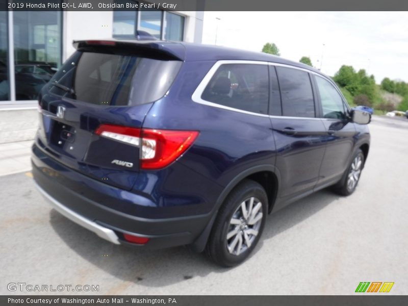 Obsidian Blue Pearl / Gray 2019 Honda Pilot EX-L AWD