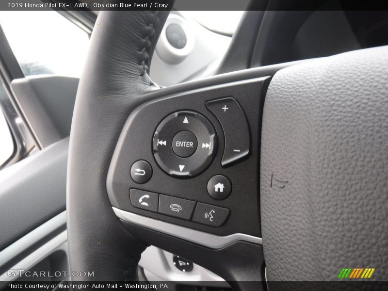 Obsidian Blue Pearl / Gray 2019 Honda Pilot EX-L AWD