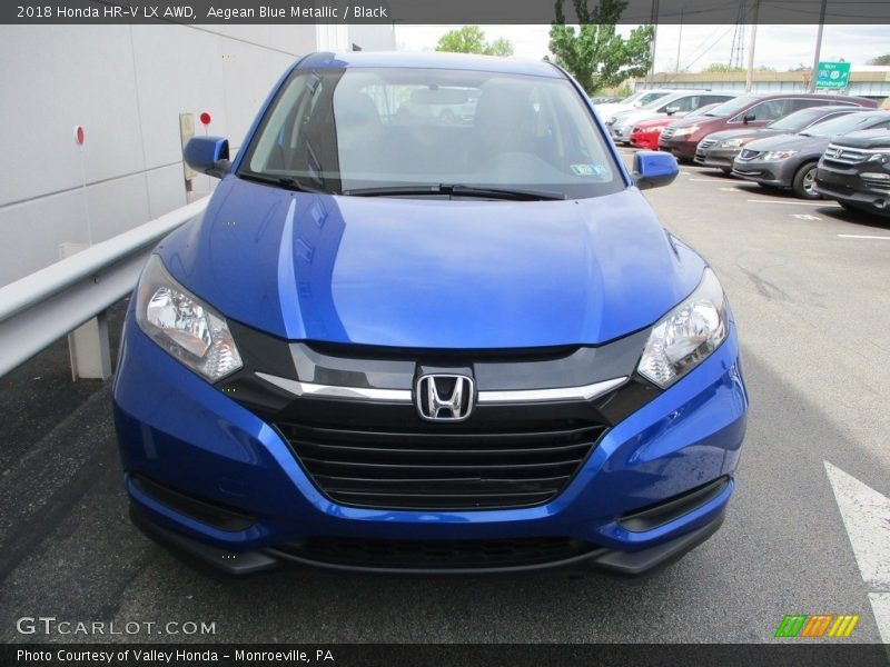 Aegean Blue Metallic / Black 2018 Honda HR-V LX AWD