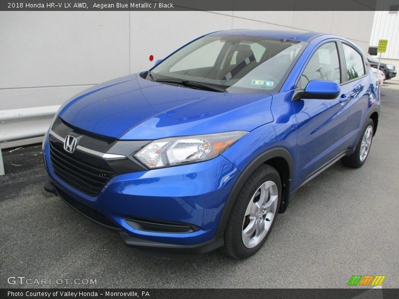 Aegean Blue Metallic / Black 2018 Honda HR-V LX AWD